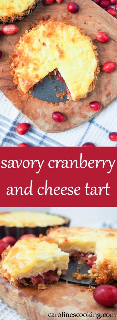 This savory cranberry and cheese tart is a great way to use Thanksgiving leftovers in a delicious new way - sweet and savory, it's easy and so good. #cranberrysauce #leftovers