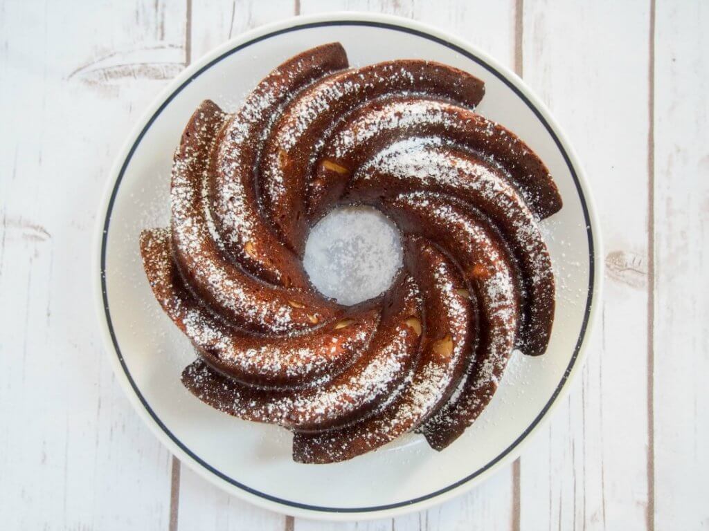 Clementine cake with cranberry glaze (GF) before glaze