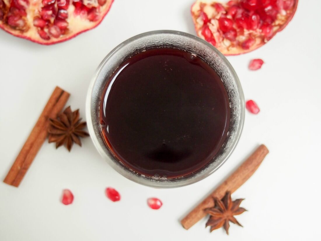 warm pomegranate punch