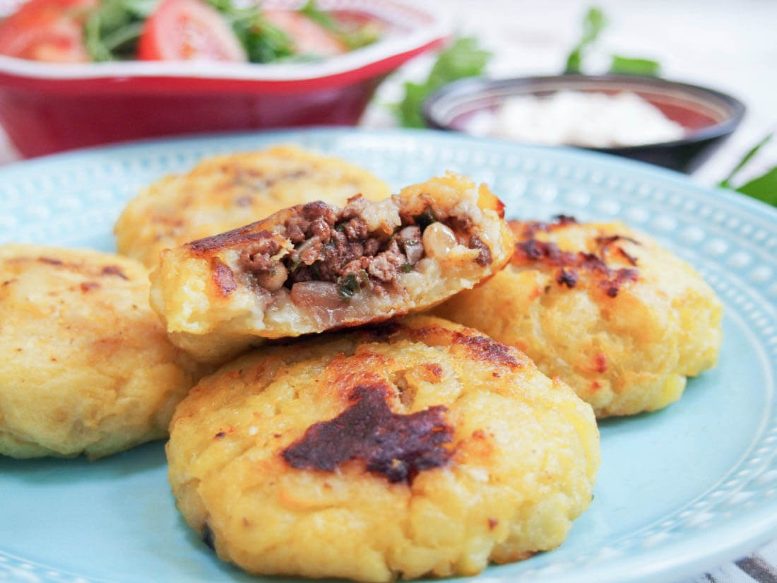 Persian lamb stuffed potato cakes