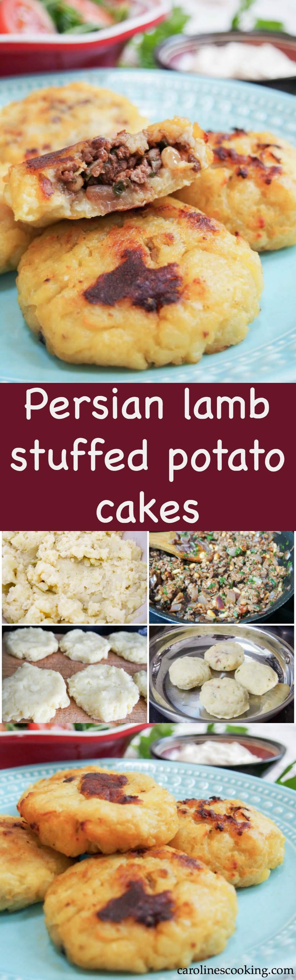 Persian lamb stuffed potato cakes - These Persian lamb stuffed potato cakes are a delicious combination of soft mashed potato around a spiced lamb filling. A great snack or part of mezze plate