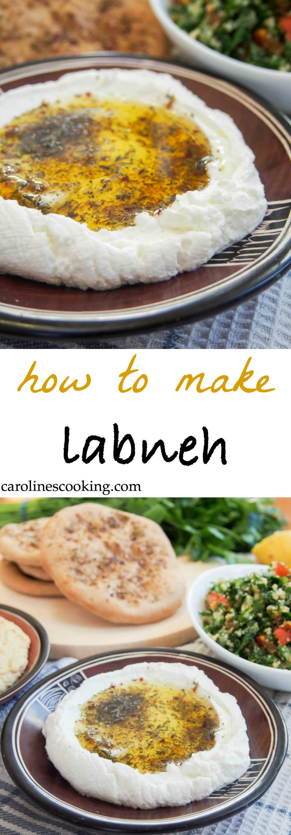 If you've tried labneh as part of a mezze meal, you might be surprised to know it's really easy to make yourself at home. Just 3 ingredients & a few min to prep to make this tasty, cream cheese popular in Israel/Jordan and the area.