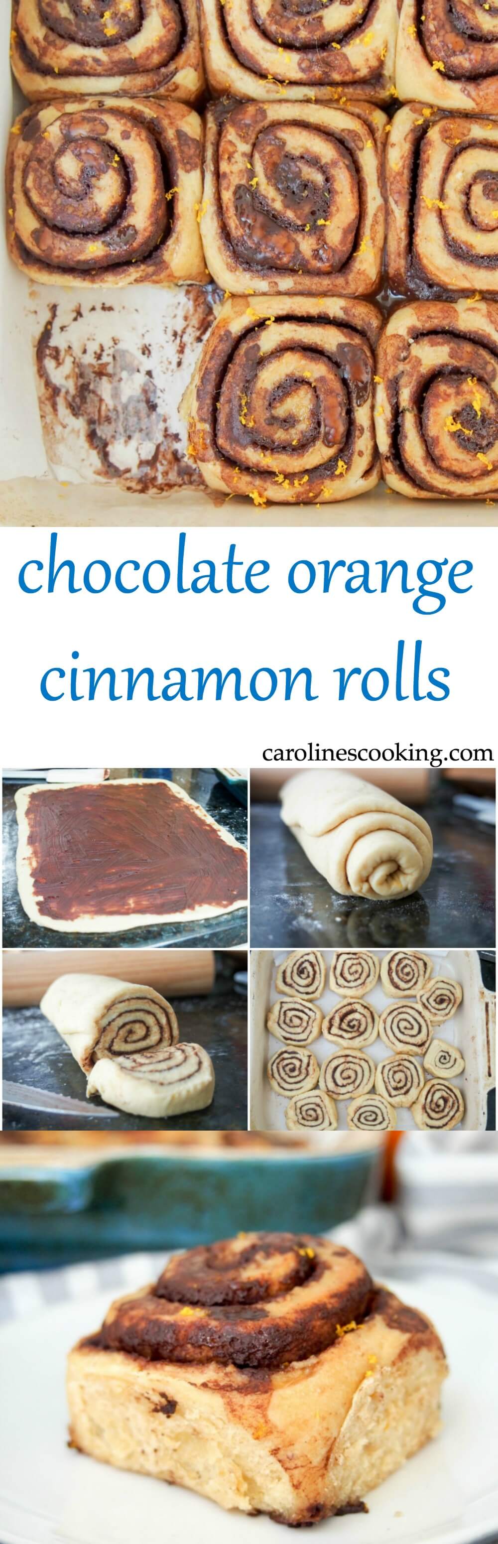 chocolate orange cinnamon rolls - Chocolate and orange are a perfect match and these chocolate orange cinnamon rolls combine them perfectly. Soft, gently sweet and with that touch of citrus. Such a delicious snack or brunch treat (but relatively healthy too!)