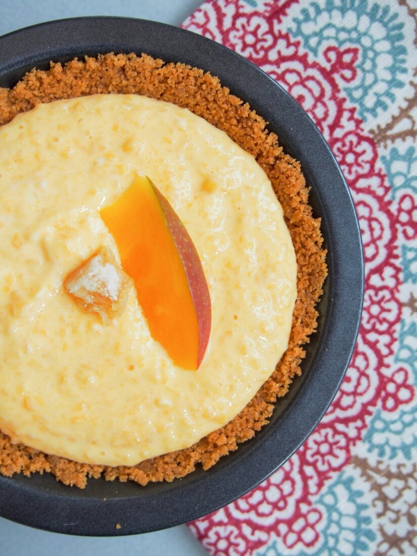 individual no bake mango pie This individual no bake mango pie is a super easy dessert that comes together in no time. With hardly any ingredients, it's tasty & that bit healthier too.
