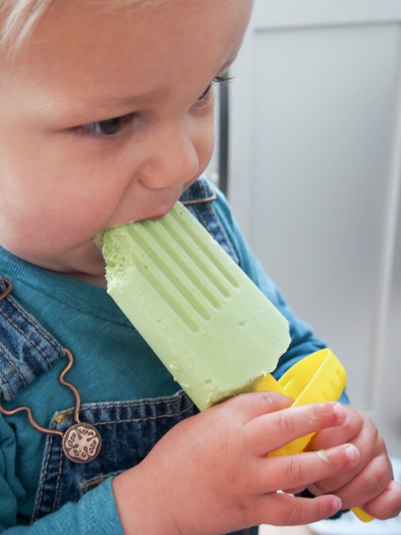 eating Avocado paletas (Mexican avocado ice pops)