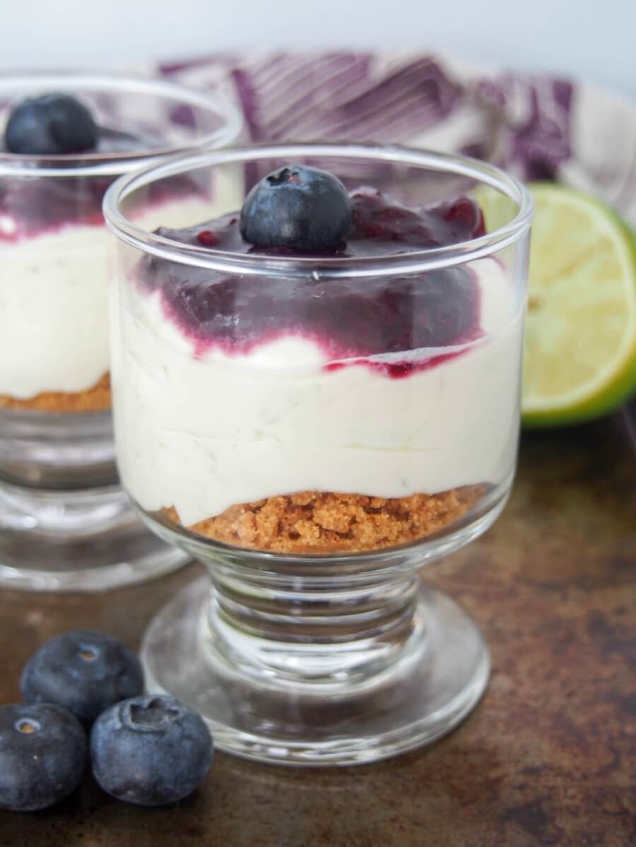 lime mascarpone cheesecake shooters Quick to make, with a tasty mix of sweet crumbs, citrusy mascarpone & fruit puree, these lime mascarpone cheesecake shooters are a great single serve dessert.