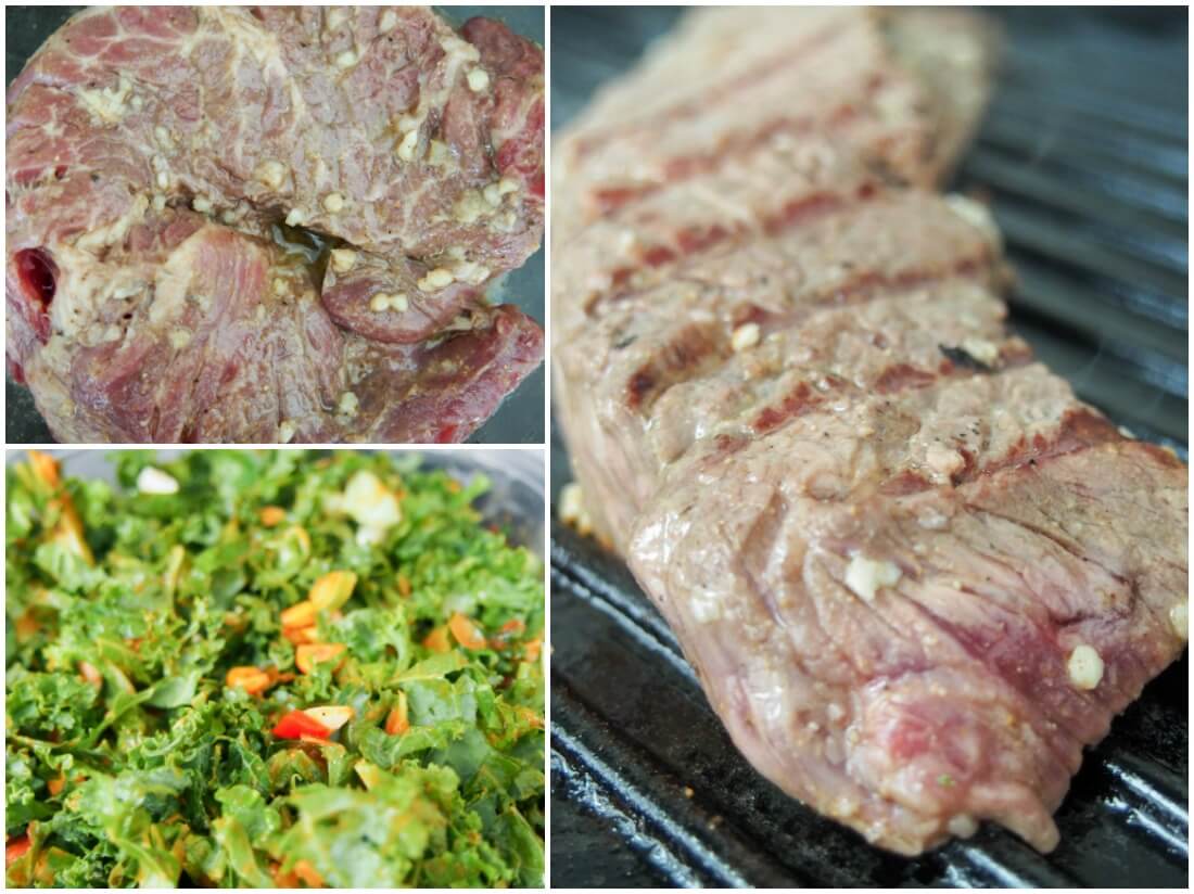 making Southwest steak bowl
