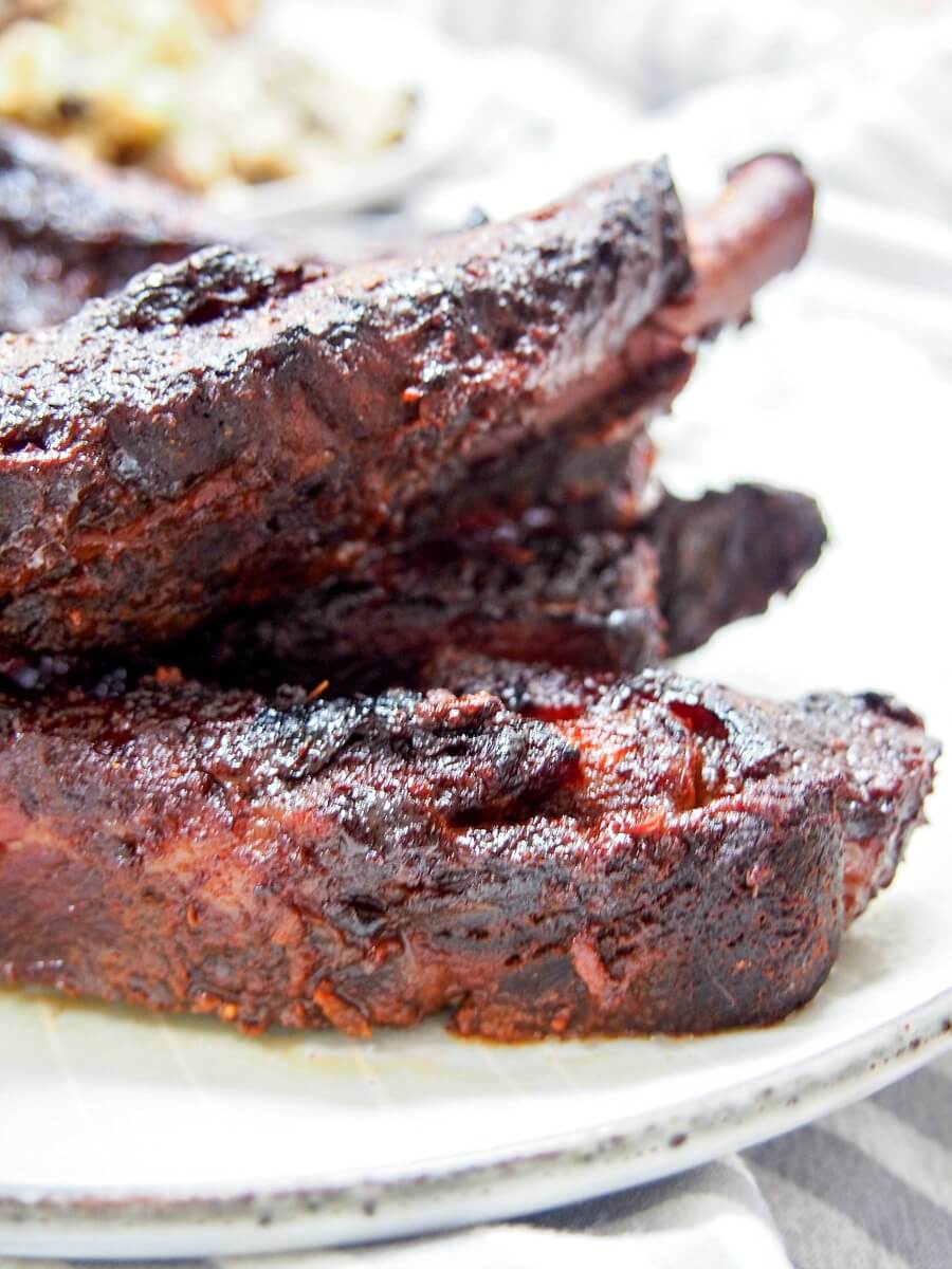 close up of stack of ribs