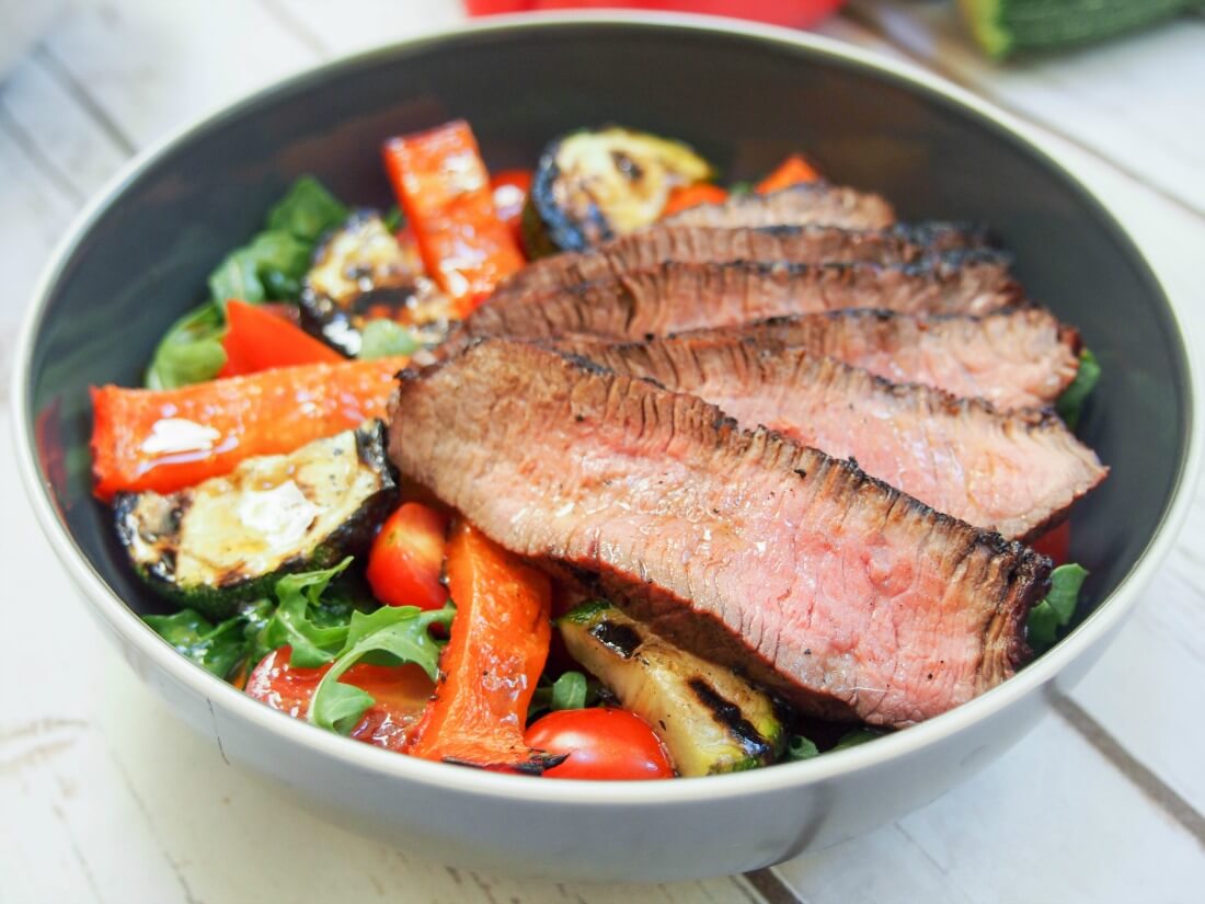 maple-soy marinated steak salad