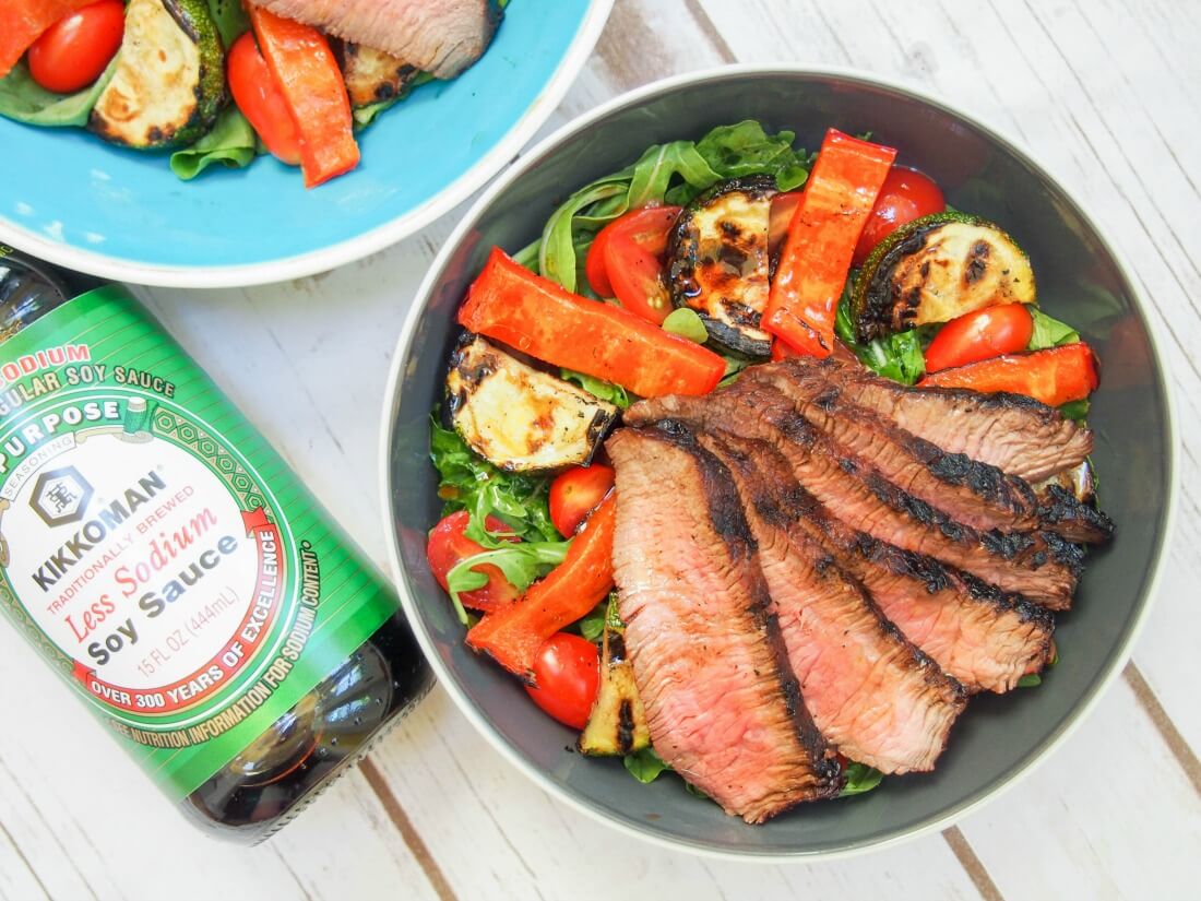 maple-soy marinated steak salad