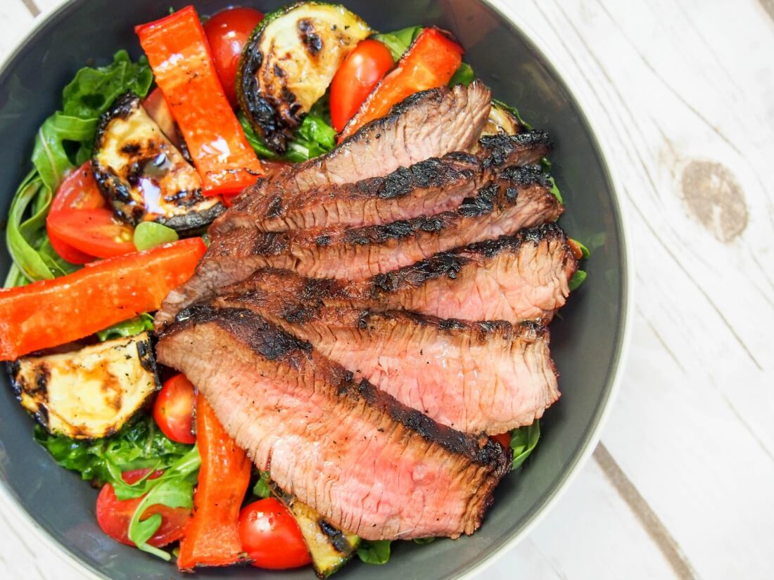 maple-soy marinated steak salad