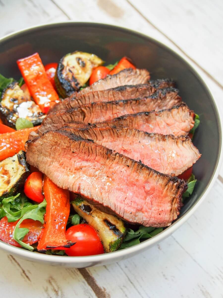 maple-soy marinated steak salad