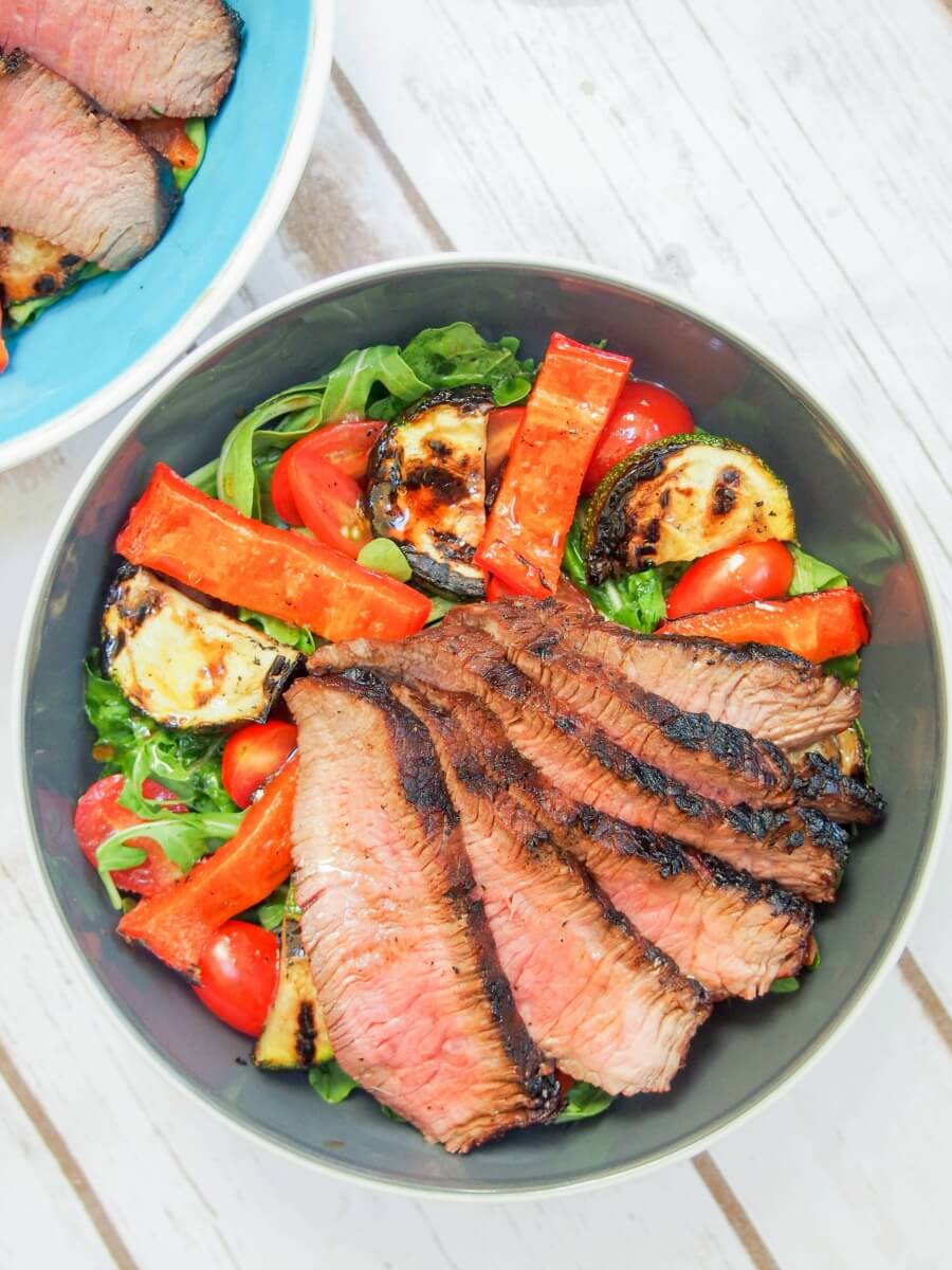 maple-soy marinated steak salad