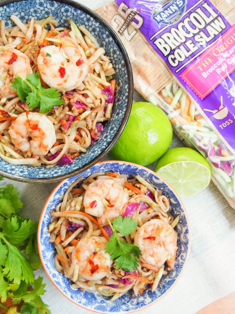 easy pad Thai recipe with Mann's slaw