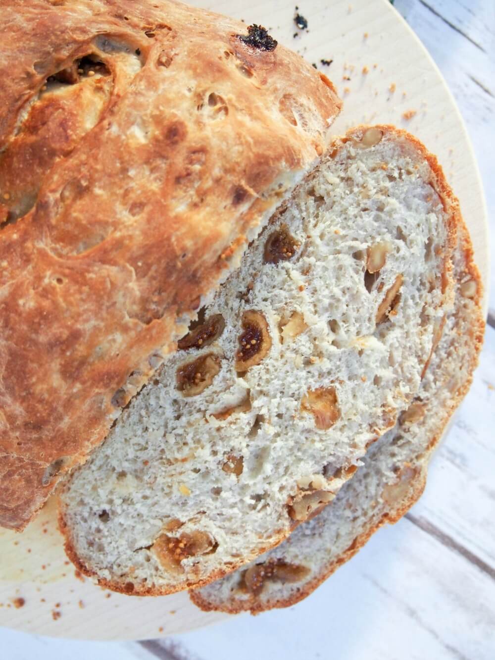 slices cut from loaf viewed from overhead