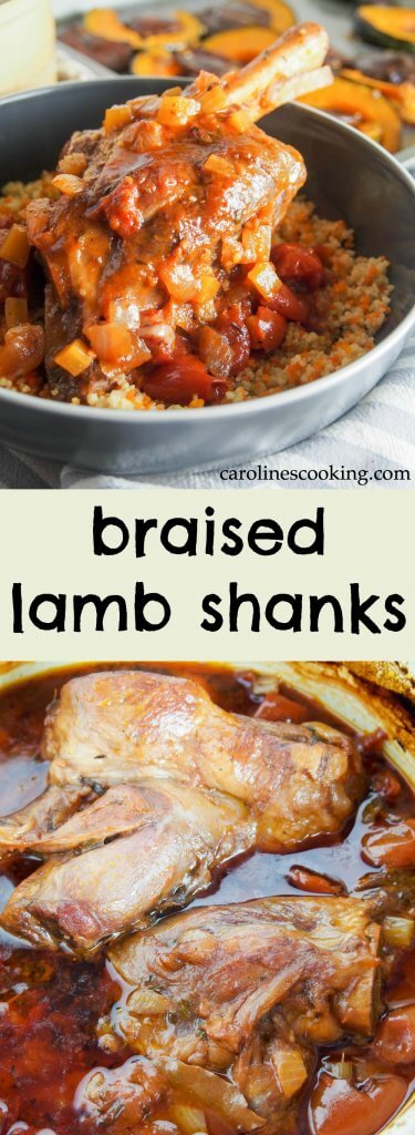 These braised lamb shanks take a little time but minimal effort and are so worth the wait. Rich, tender and deliciously full of flavor. Comfort food at its best.