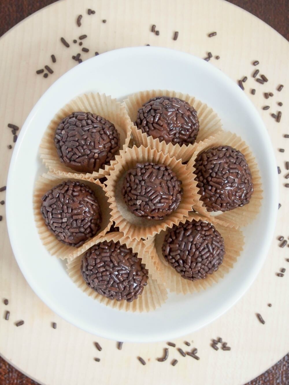 Brigadeiros are a kind of fudge/truffle from Brazil that's often enjoyed for carnival, but really I think most people will make any excuse. They’re a really easy sweet treat that the whole family will love. brigadeiros Brazilian truffles