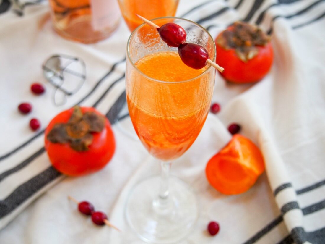 persimmon apple cider mimosa
