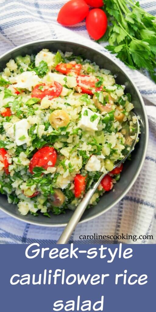 Greek-style cauliflower rice salad