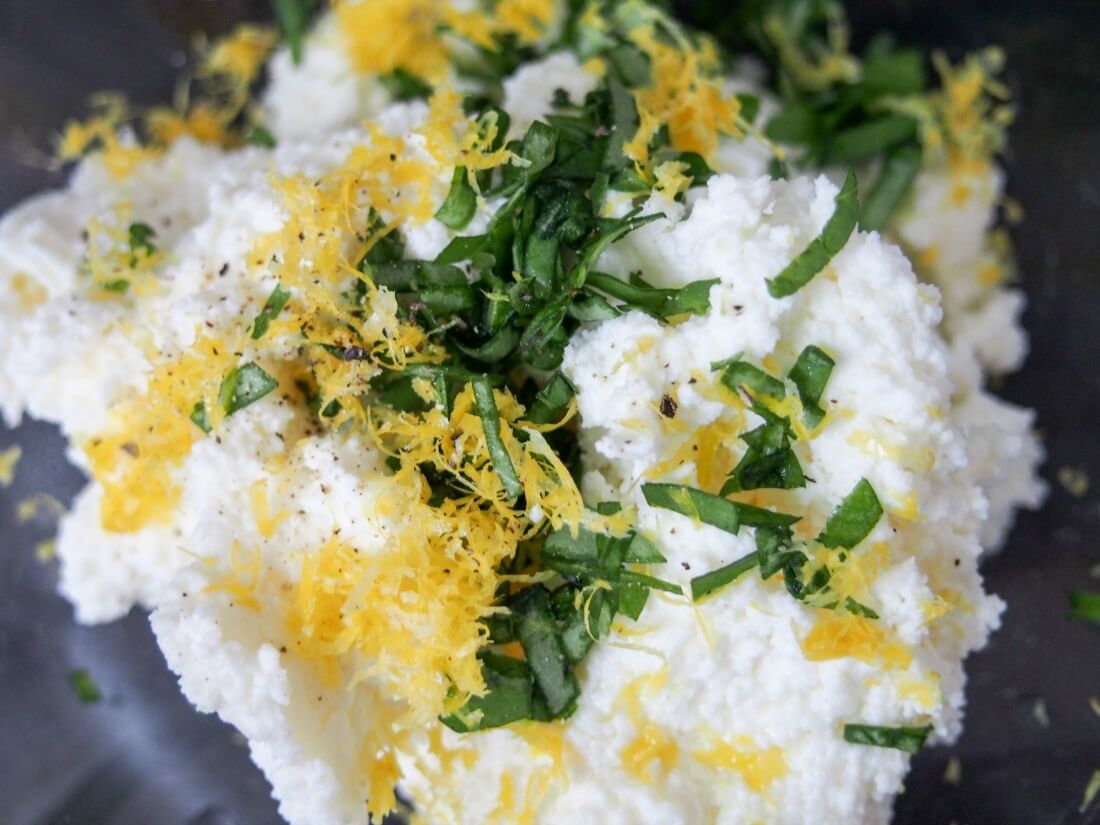 ricotta mixture for basil ricotta toast