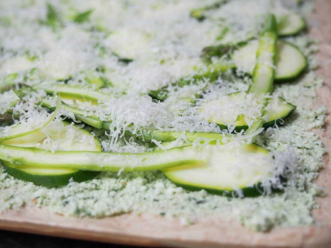 green pizza before baking