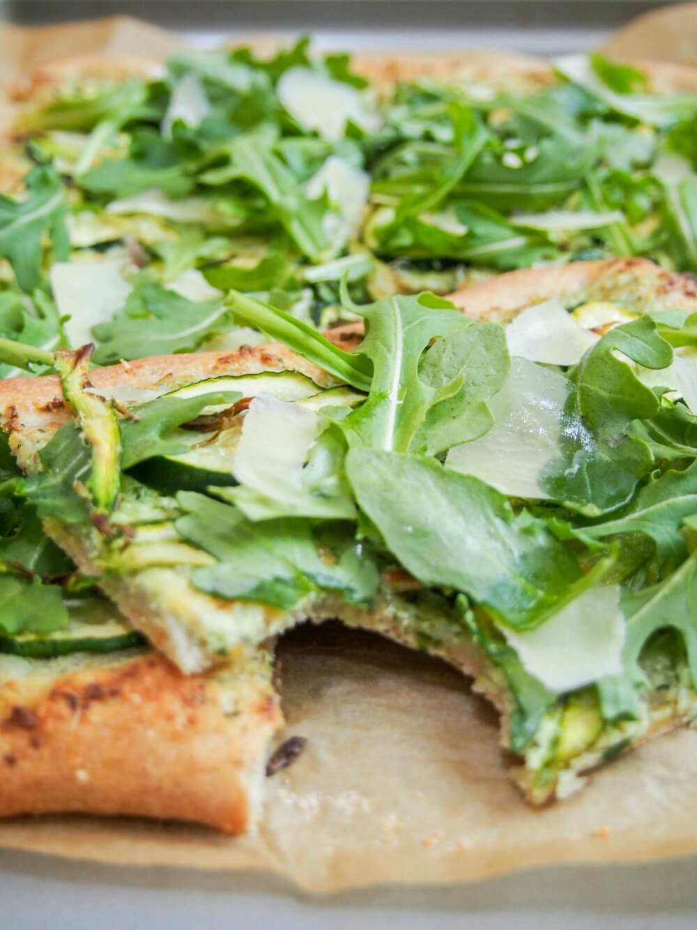 green pizza pieces