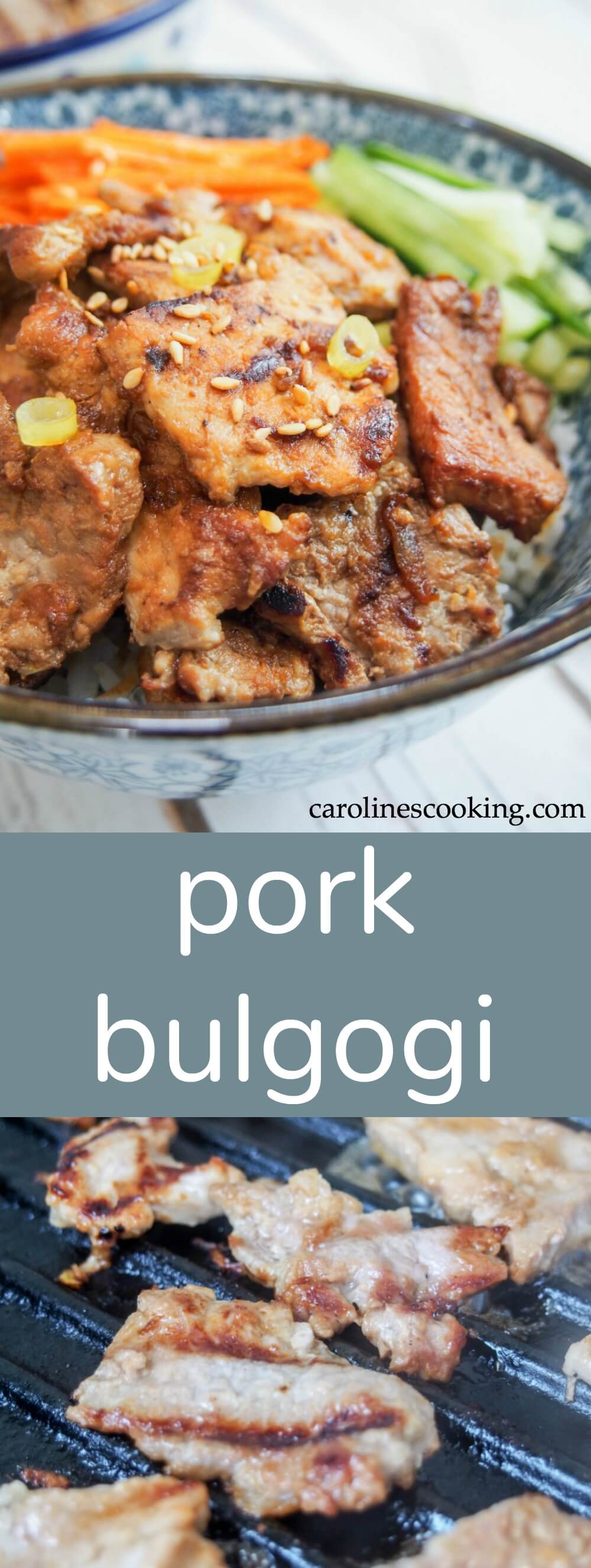 If you're looking for an easy meal that's a change from the same old, this pork bulgogi is the perfect choice. With a simple 6 ingredient marinade and a quick cook, it's a tasty meal everyone will enjoy. #pork #korean #marinade #easymeal #ad