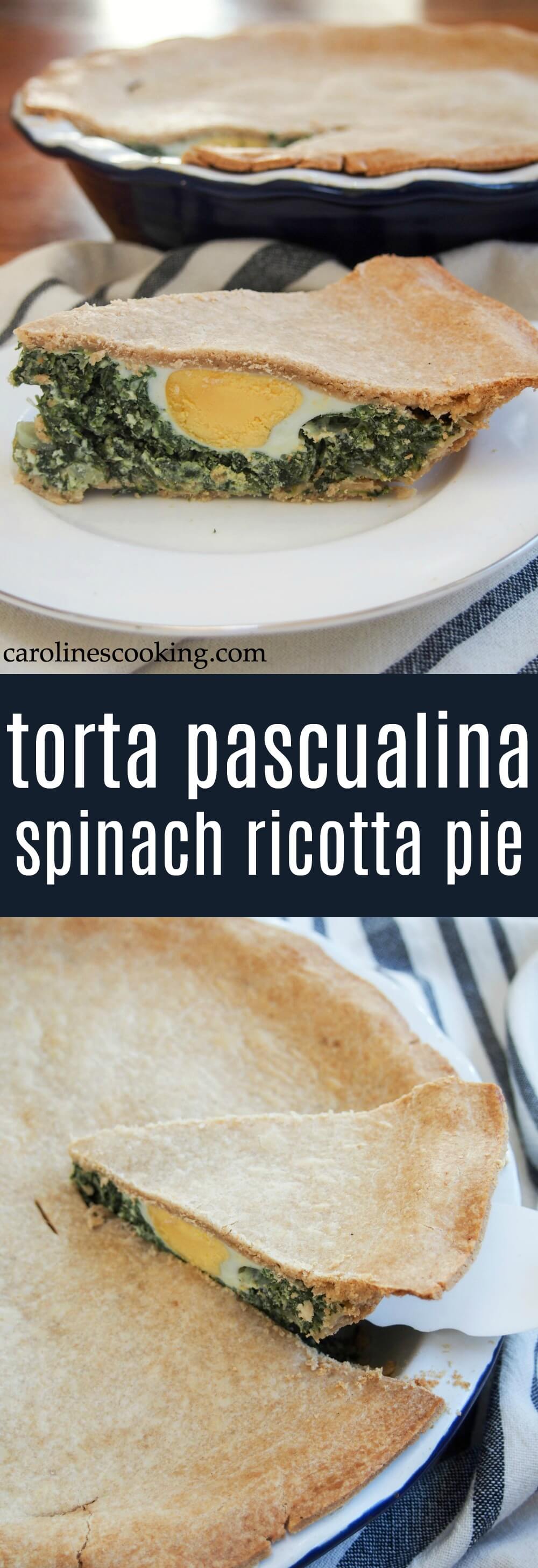 Torta pascualina is originally an Italian pie common in Argentina and Uraguay as a popular Easter dish. Whenever you serve this, it's a delicious combination of cheeses, spinach and egg, wrapped up in crisp pastry. Great for brunch/lunch. #ad #spinach #pie