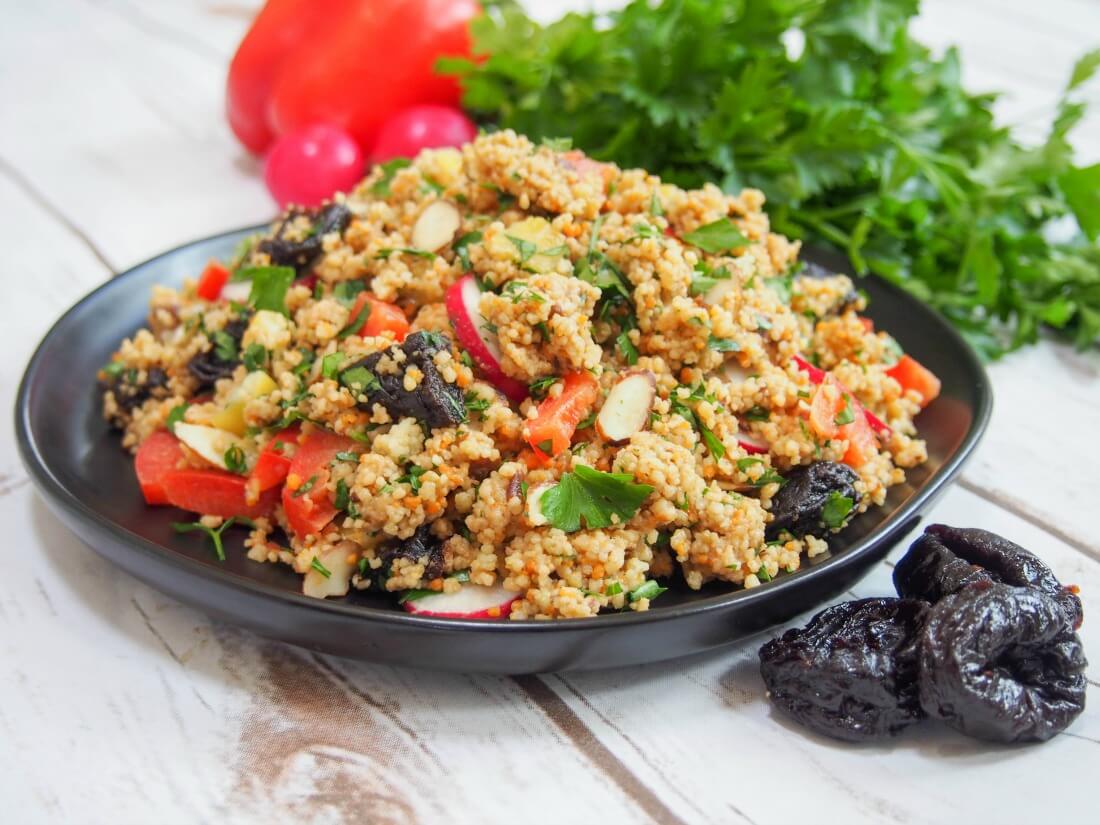 couscous salad with prune vinaigrette