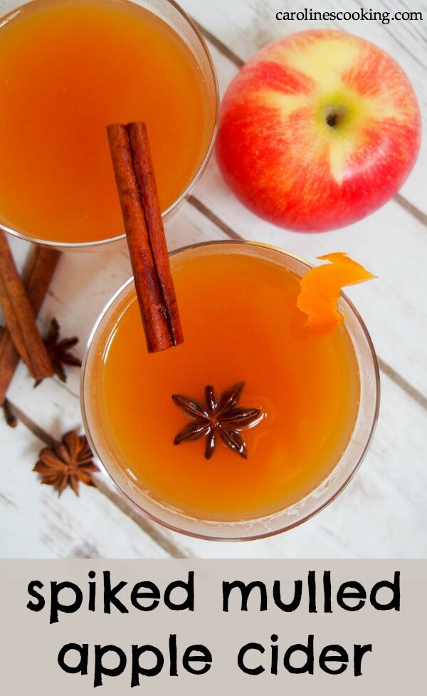 This spiked mulled apple cider is gently spiced, packed with apple flavor and just enough spirit (if you choose to use some) to give it that little kick. It's the perfect easy cocktail recipe to warm you through and through!