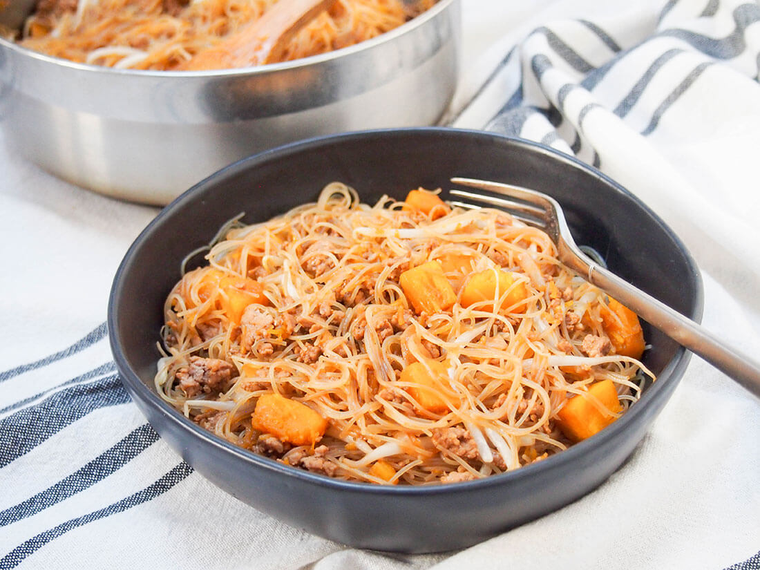 Taiwanese pumpkin rice noodles