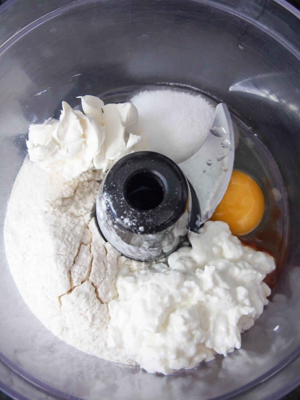 ingredients for cheese latkes ready to mix