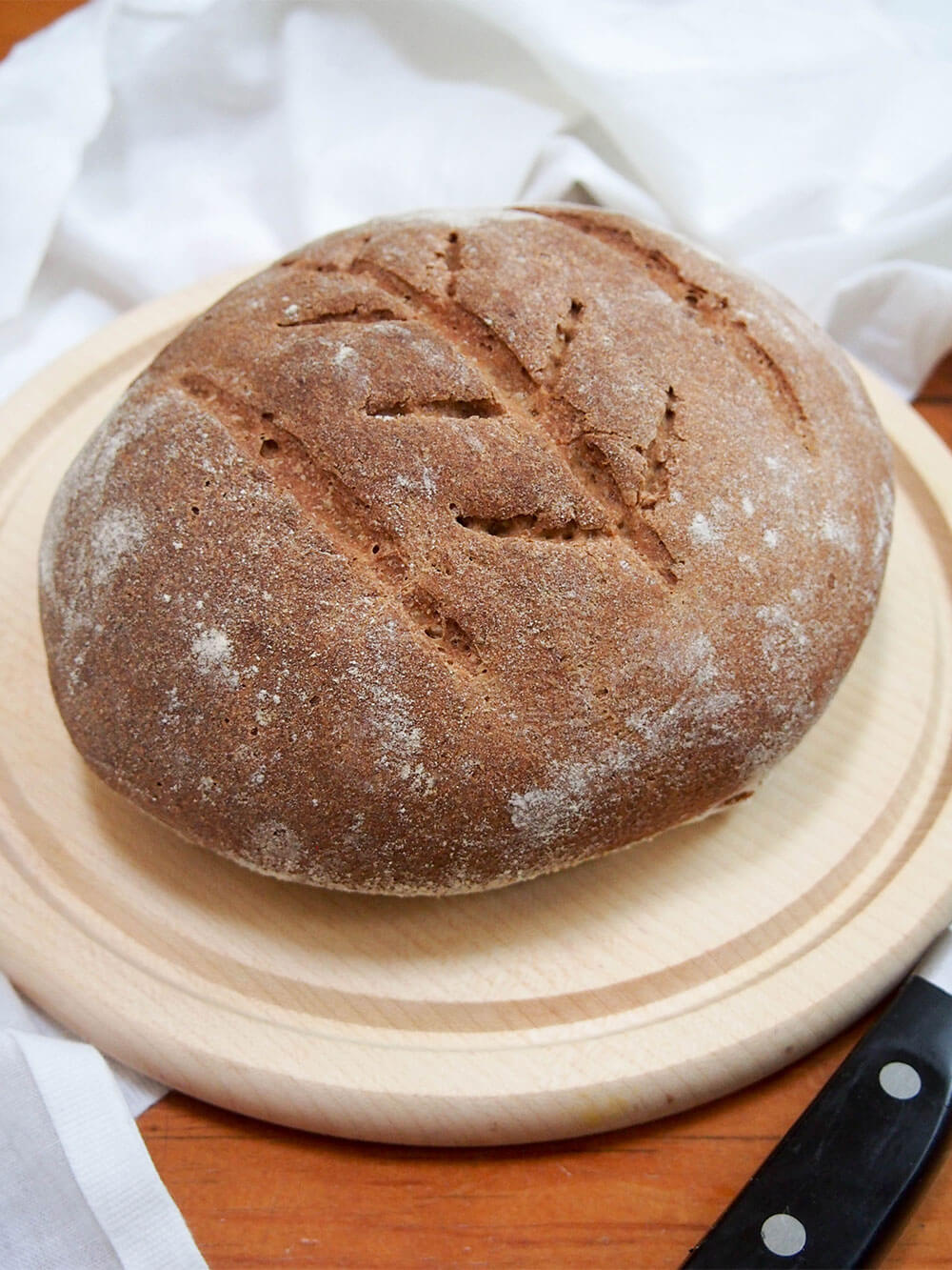 whole loaf of sourdough rye bread