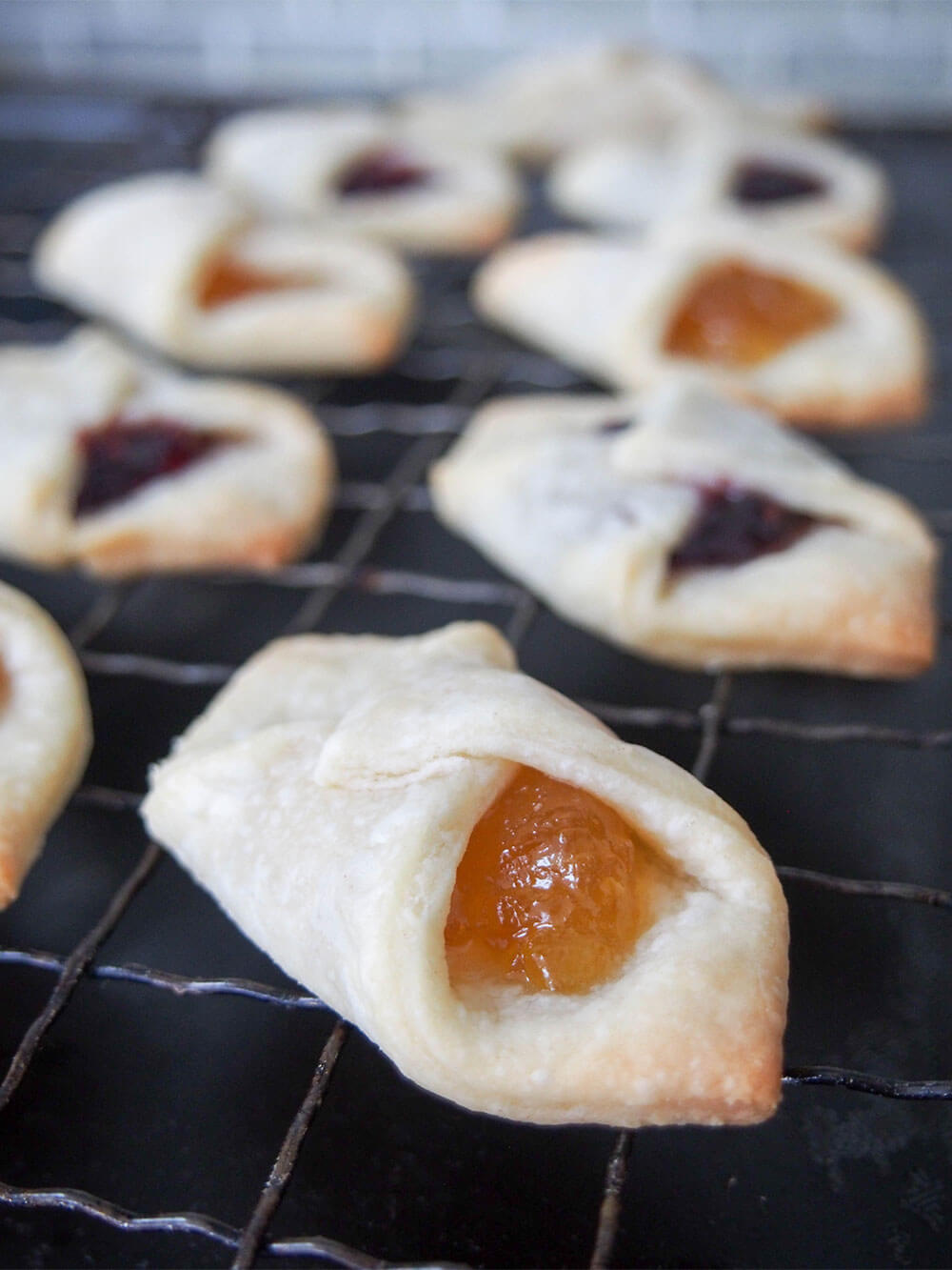 cookies out oven on cooling rack