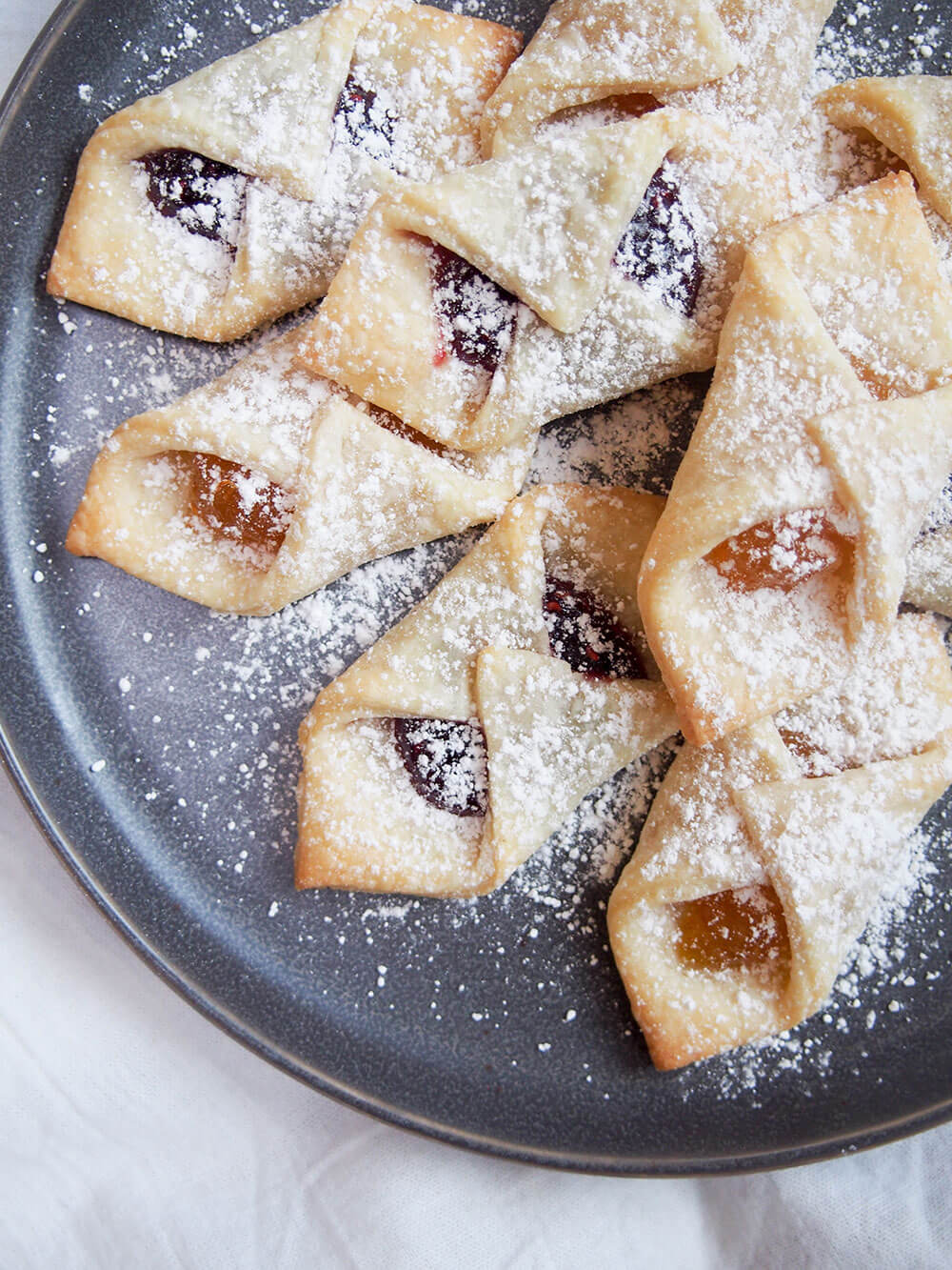 kolachy cookies on plate from above