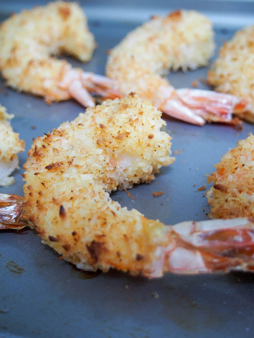 Baked coconut shrimp out of oven