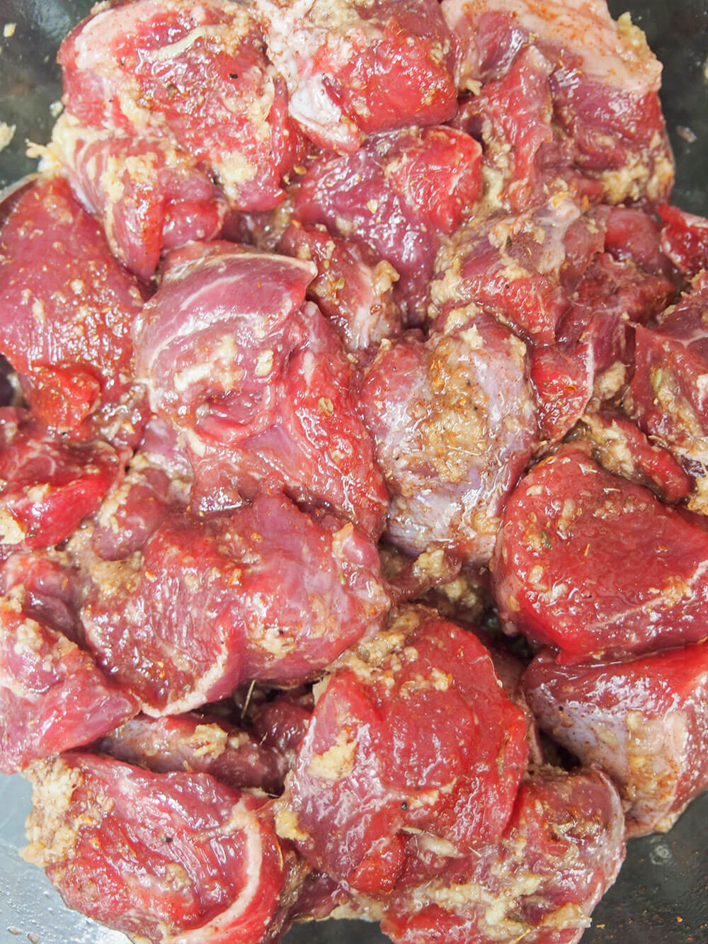 marinating meat for bo kho, Vietnamese beef stew marinating beef for bo kho