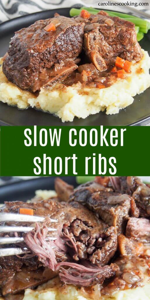 These slow cooker short ribs are easy to prepare, fall-off-the-bone tender and packed with flavor after testing for the perfect set of ingredients. Delicious comfort food that's great for any night of the week. These slow cooker short ribs are easy to prepare, fall-off-the-bone tender and packed with flavor after testing for the perfect set of ingredients. Delicious comfort food that's great for any night of the week. #slowcooker #shortribs #comfortfood