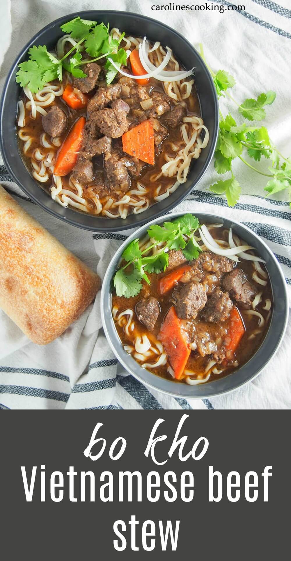 Bo kho may not be as well known as pho, but it's a classic dish you need to get to know. This Vietnamese beef stew has a wonderful depth of flavor from aromatic spices, lemongrass, ginger and coconut water. It's warming, delicious and easy to make too. #vietnamesefood #beefstew #vietnamesestew Bo kho may not be as well known as pho, but it's a classic dish you need to get to know. This Vietnamese beef stew has a wonderful depth of flavor from aromatic spices, lemongrass, ginger and coconut water. It's warming, delicious and easy to make too. #vietnamesefood #beefstew #vietnamesestew