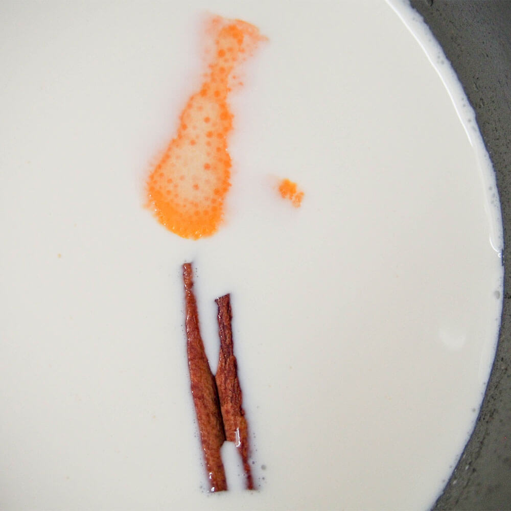 infusing milk with cinnamon and orange