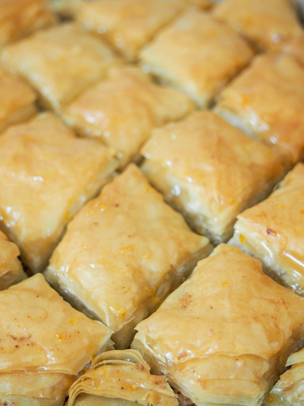 baklava cooling in dish