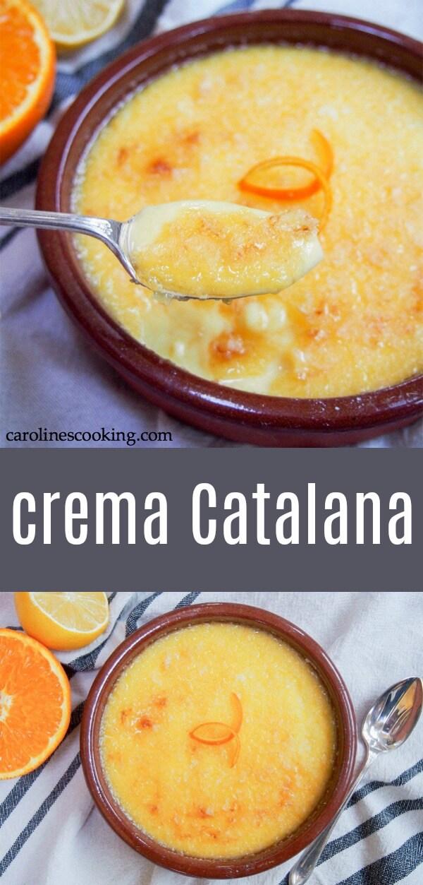 Crema Catalana might not be as well known as crème brûlée, which it is most like. But to me, and many others who know it, it is both better and easier. #ad #dessert #Spanishrecipe