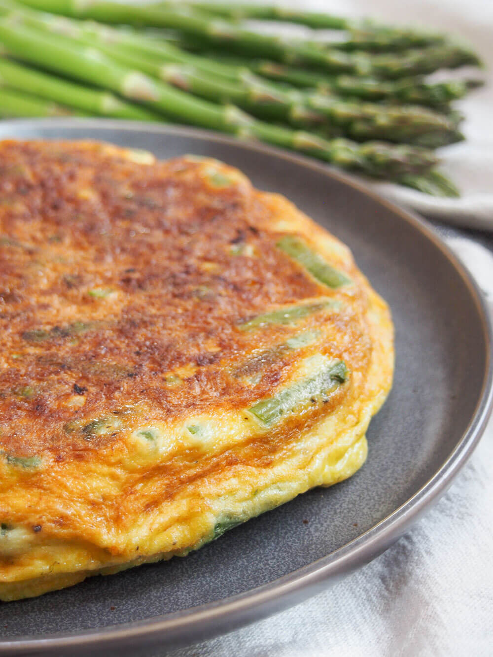 asparagus frittata on plate