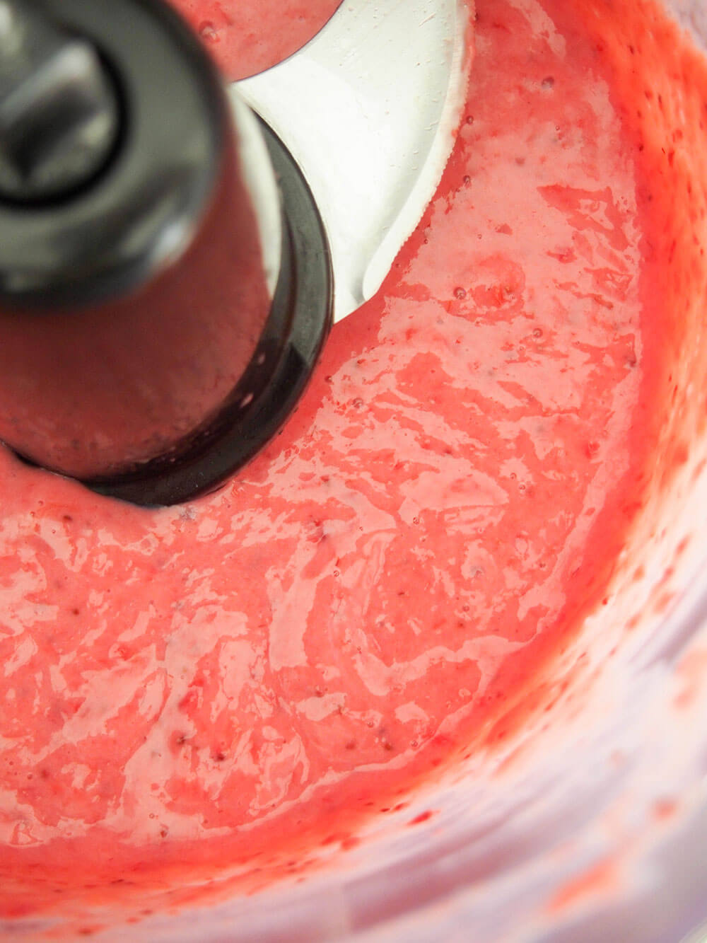 strawberry and condensed milk puree in food processor
