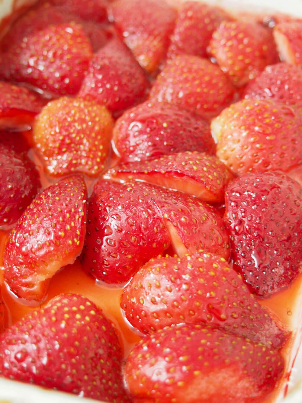 roasted strawberries in dish