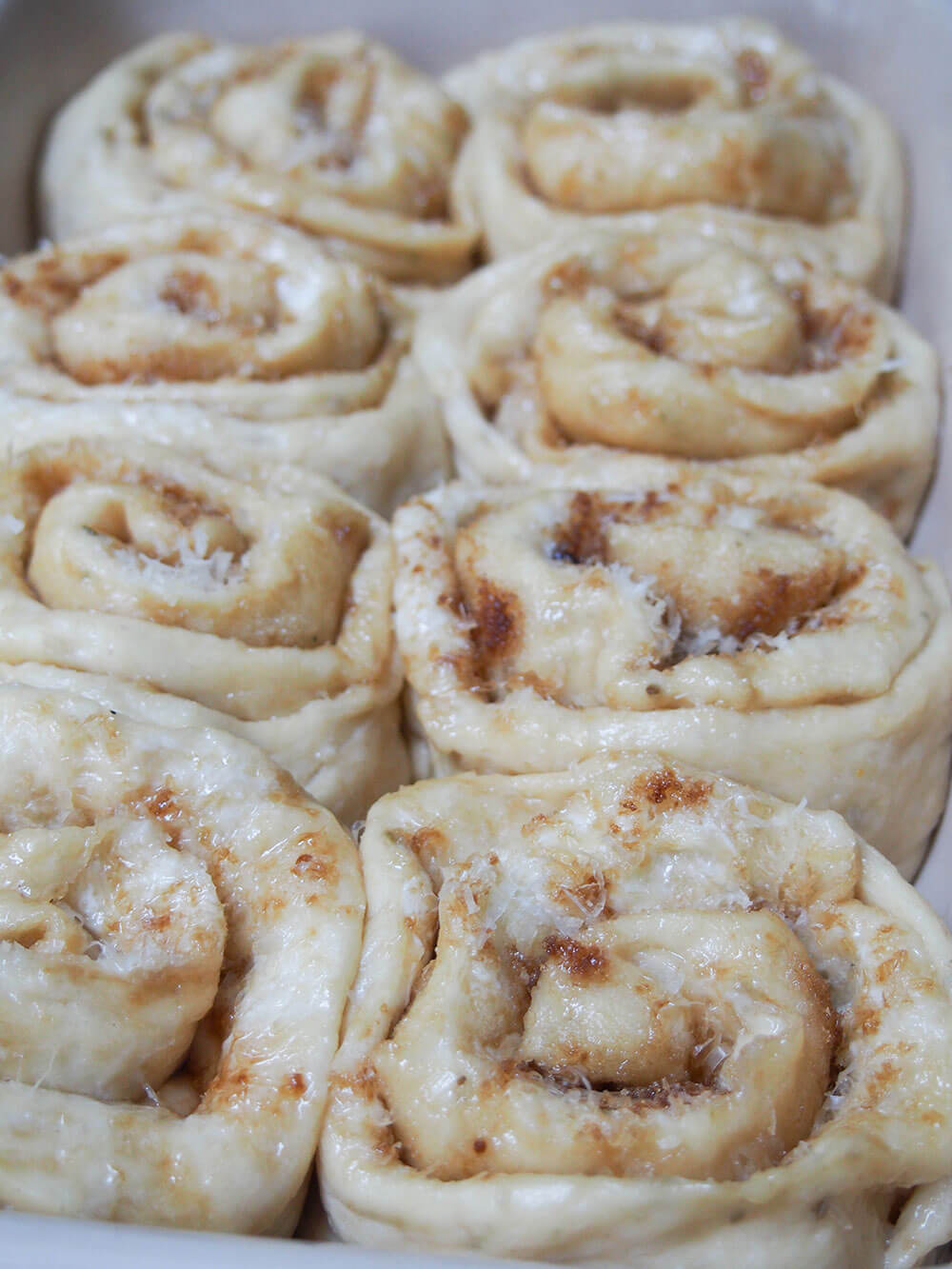 golfeados in dish ready to bake