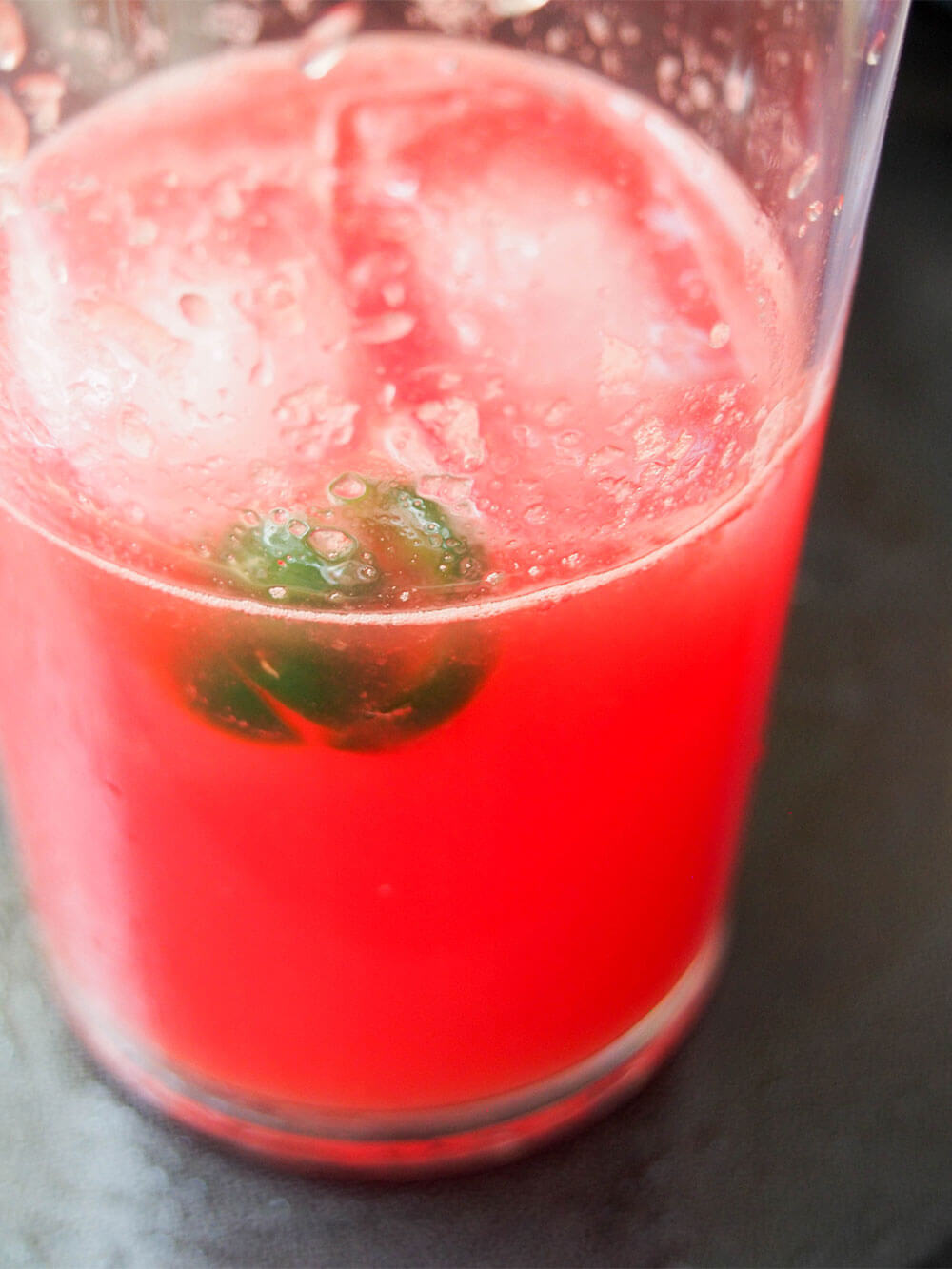 ingredients for spicy watermelon margarita in cocktail shaker