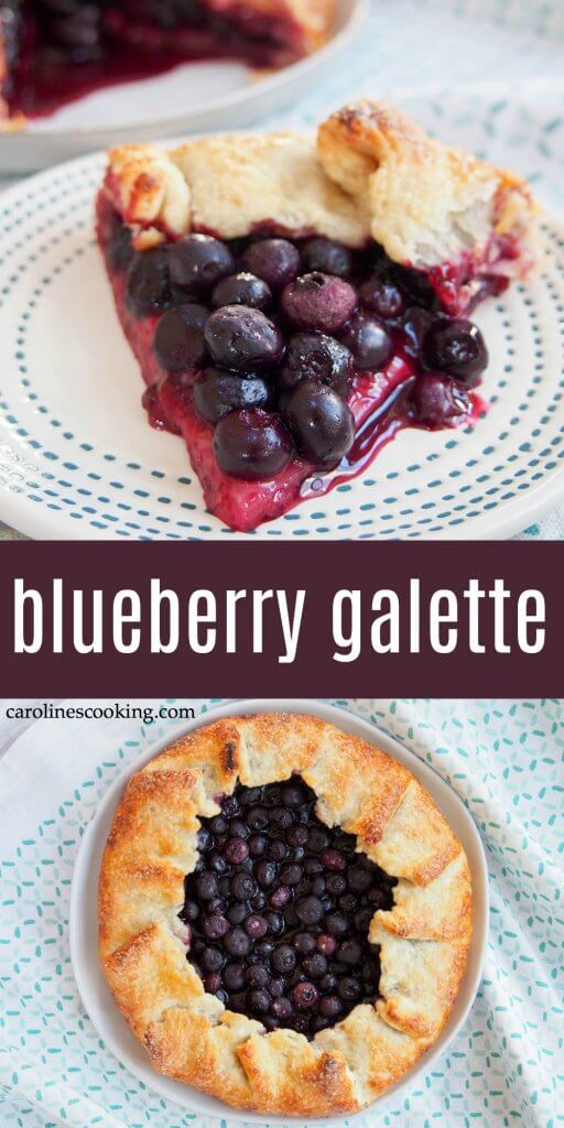 Don't think the name blueberry galette means this is fancy or difficult. This rustic free form tart is easy to make and so delicious. Crisp, tasty and oozing with berries. #blueberry #galette #dessert #blueberrytart