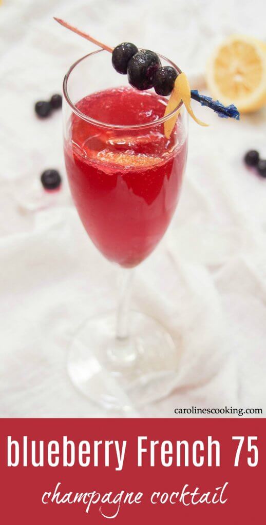 blueberry French 75 champagne cocktail
