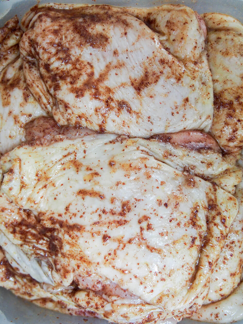 marinating chicken for Musakhan (Palestinian sumac chicken)